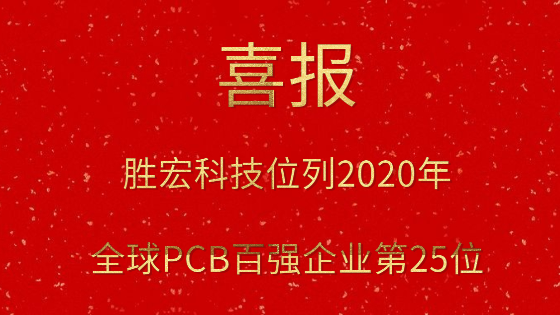星空游戏科技位列2020年全球PCB百强企业第25位